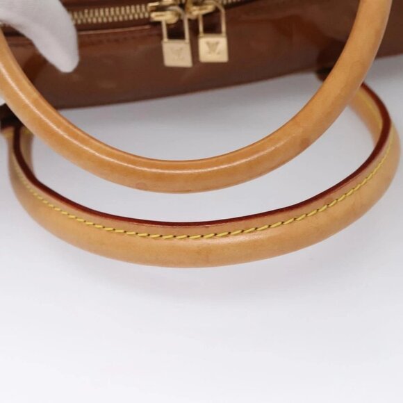 LOUIS VUITTON Monogram Vernis Tompkins Square Hand Bag Bronze M91103 Auth ep7700 - Picture 8 of 16
